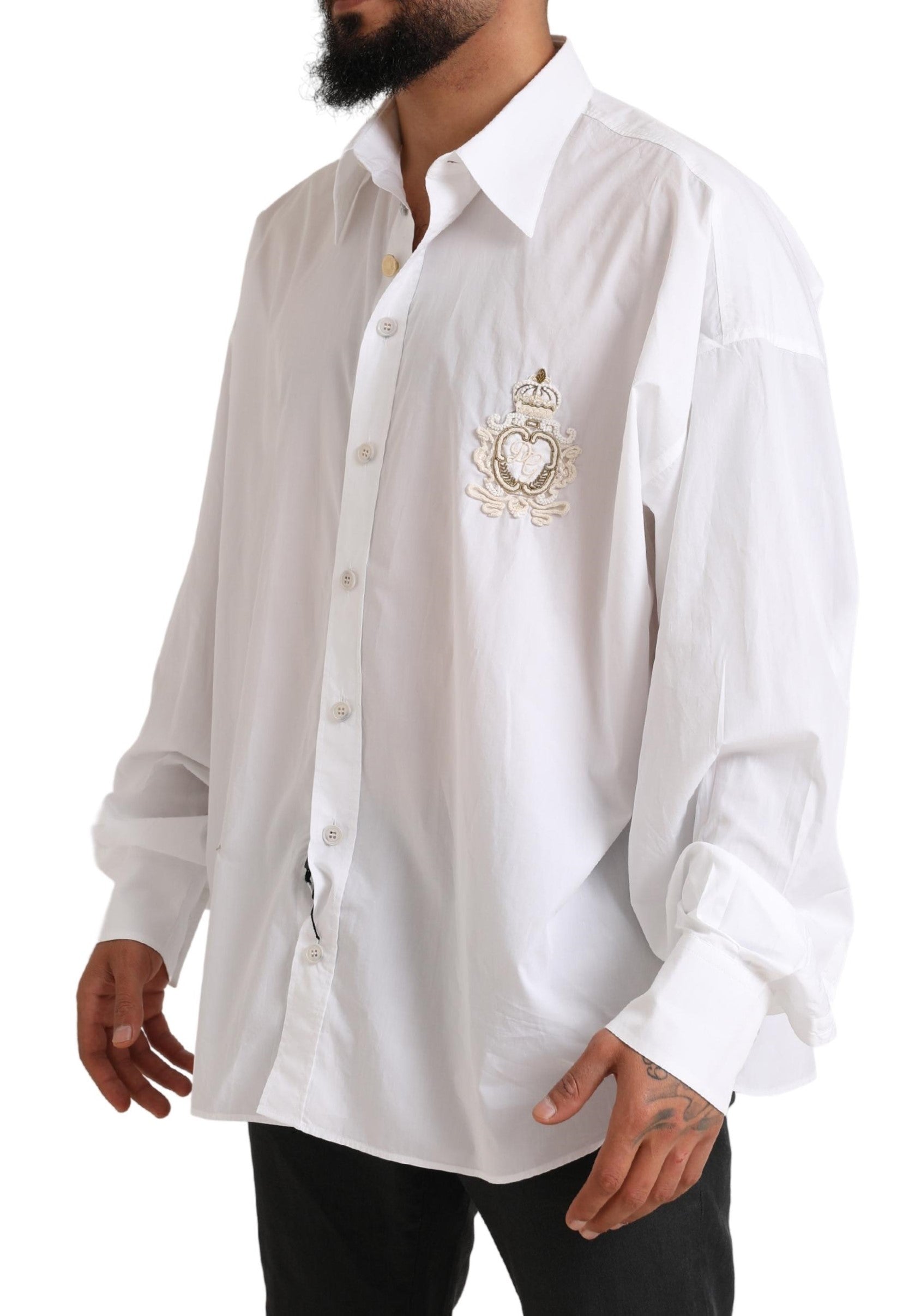 Camisa formal elegante de algodón blanco