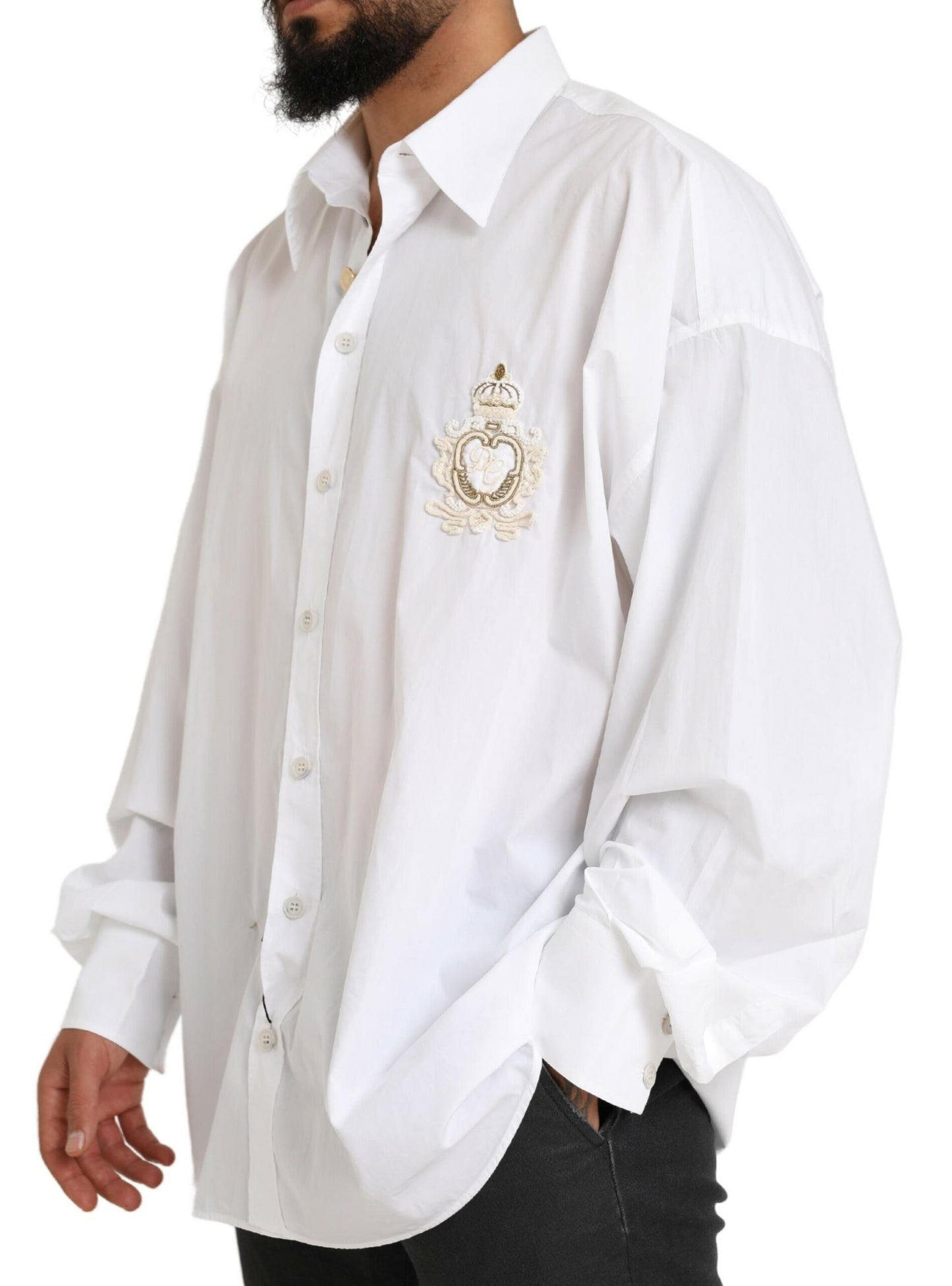 Camisa formal elegante de algodón blanco