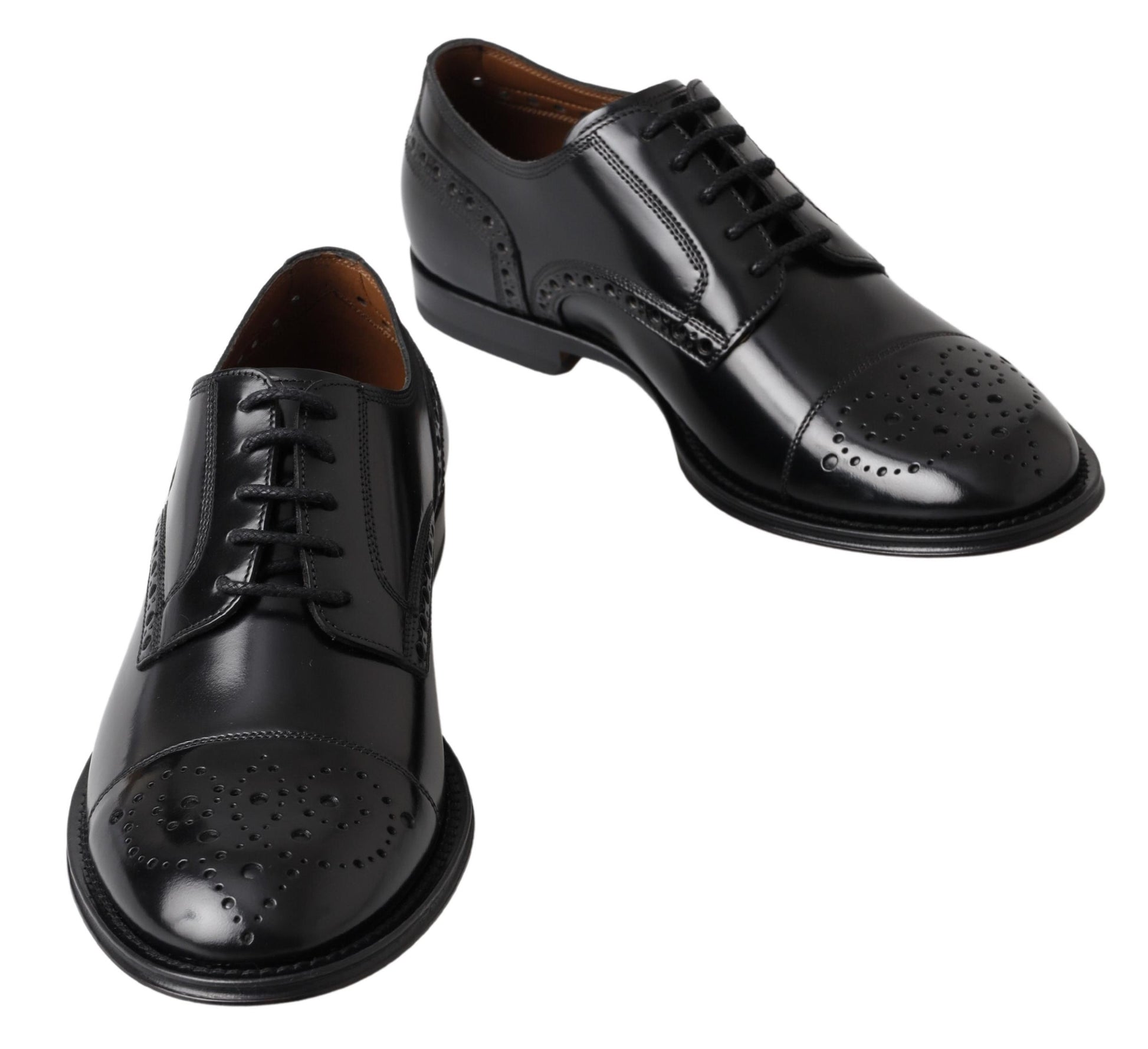 Elegant Black Leather Oxford Wingtip Shoes