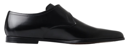 Elegant Black Leather Monk Strap Shoes