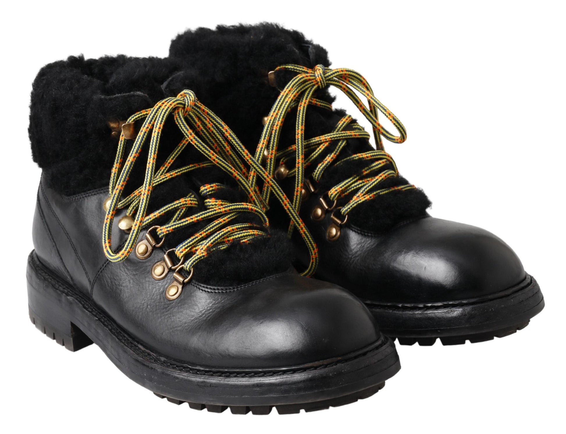 Botas de cuero elegantes para hombre estilo shearling