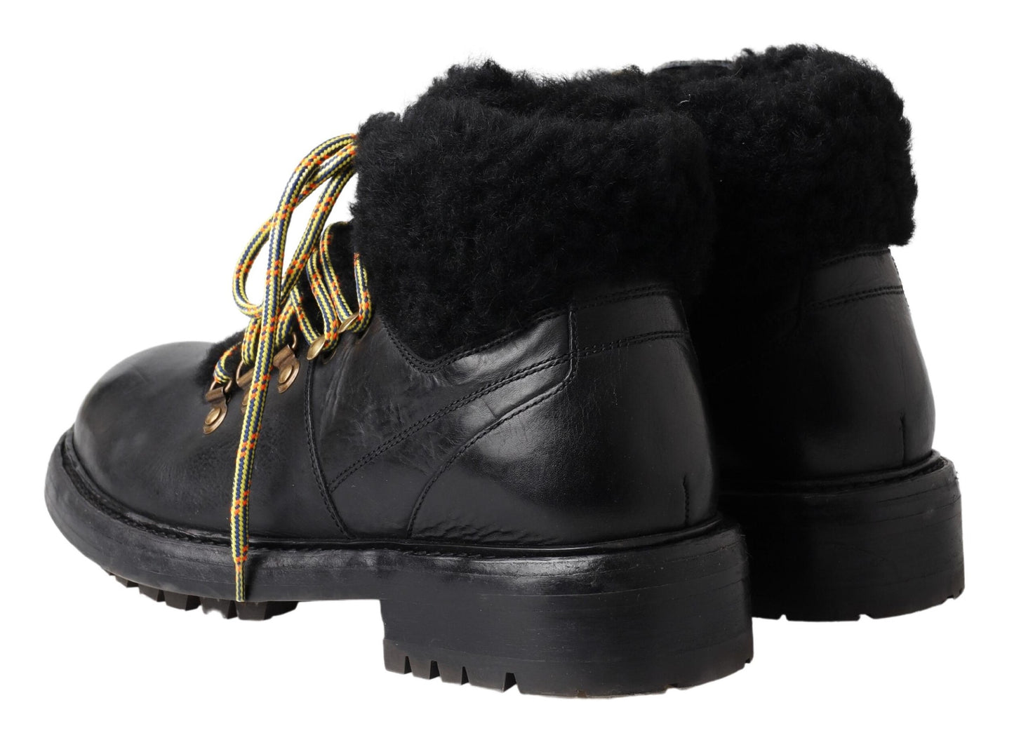 Botas de cuero elegantes para hombre estilo shearling