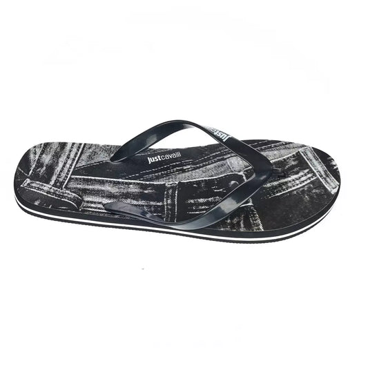 Chanclas elegantes con logo negro para hombre