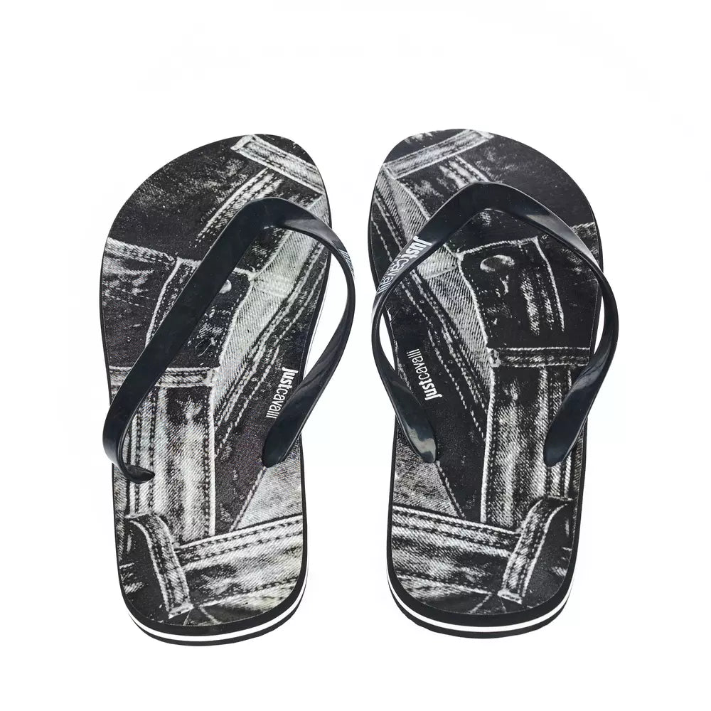 Chanclas elegantes con logo negro para hombre