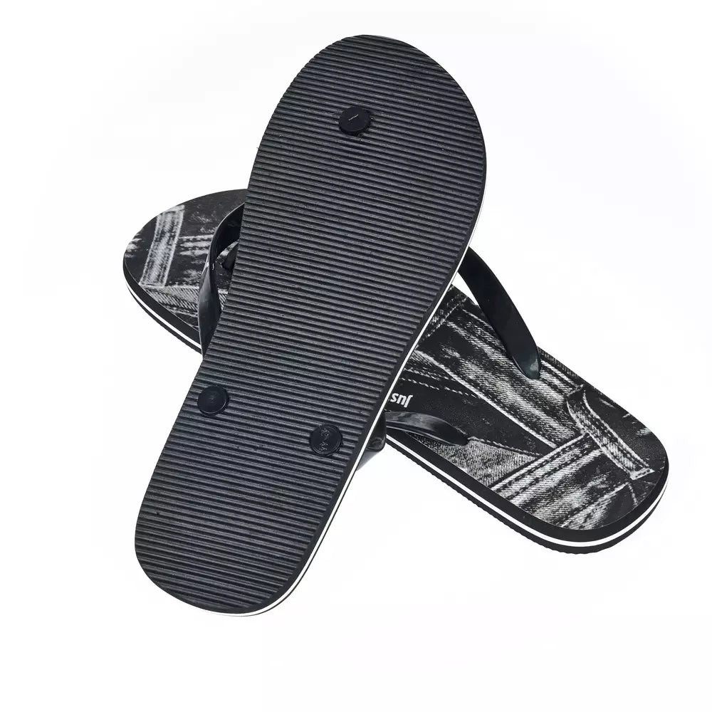 Chanclas elegantes con logo negro para hombre