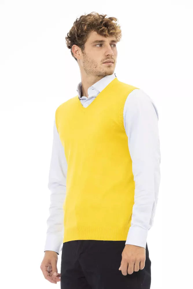 Elegante chaleco amarillo con escote en V