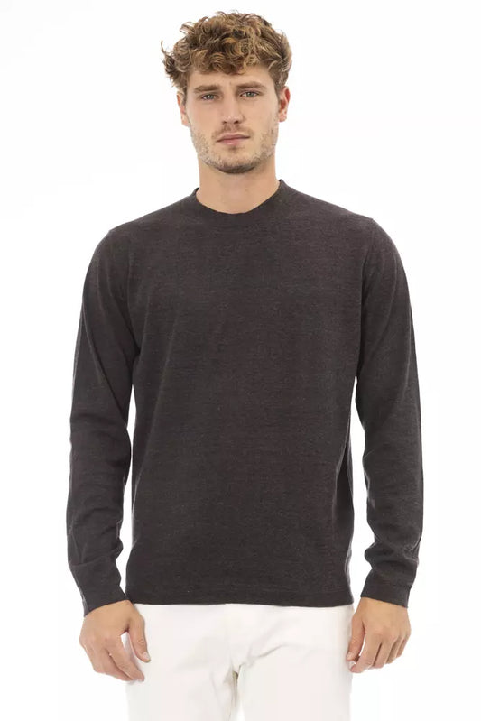 Brown Cotton Men Sweater