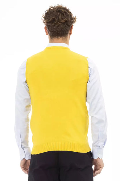 Elegante chaleco amarillo con escote en V