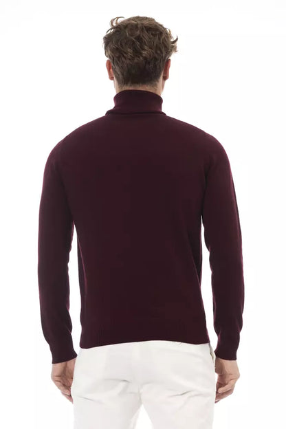 Burgundy Wool Men Sweater