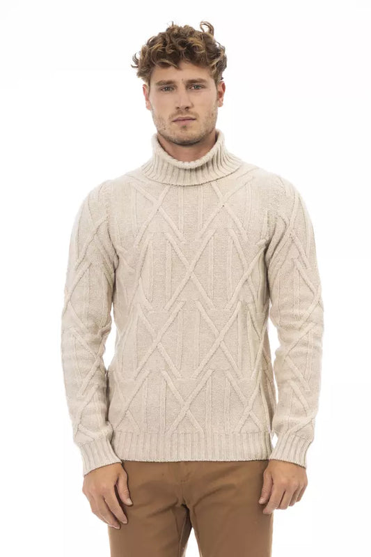 Jersey de cuello alto beige - Elegancia de invierno