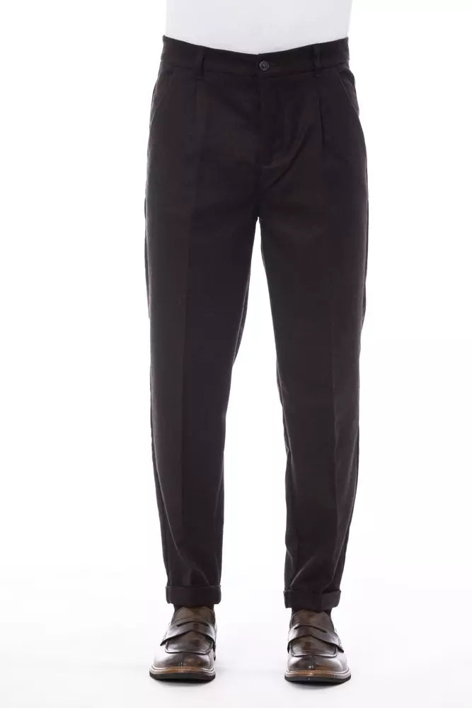 Elegante bruine wolmix broek