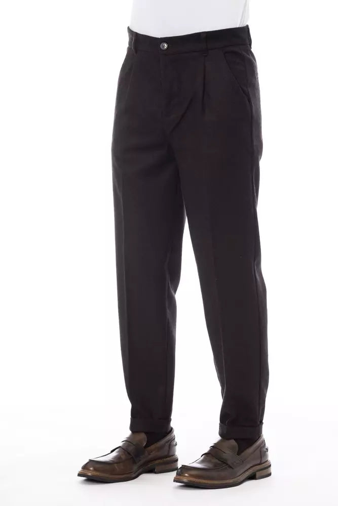 Brown Wool Men's Pant