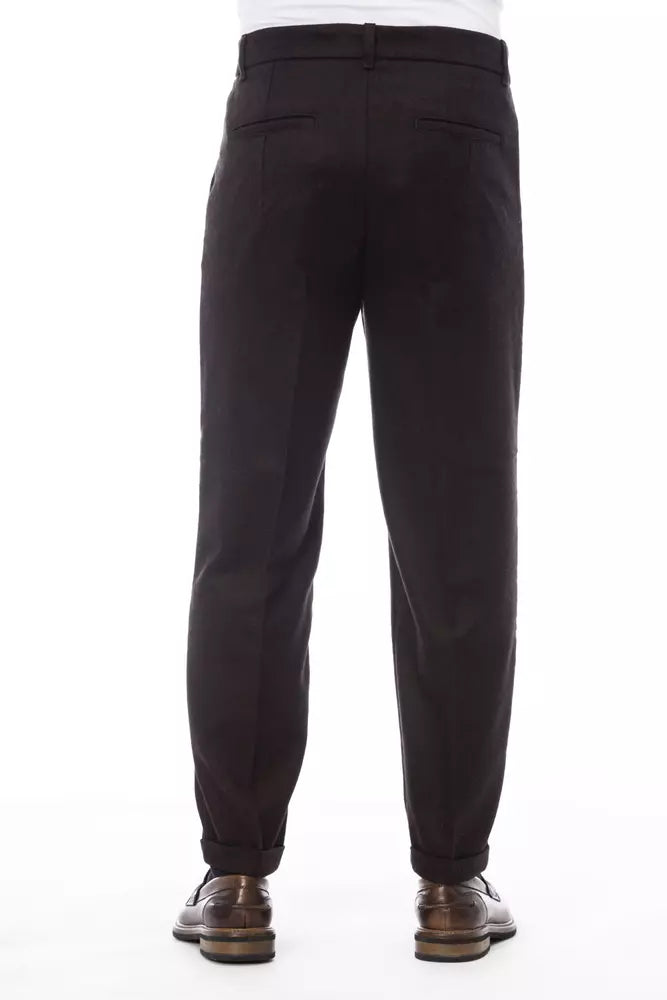 Elegante bruine wolmix broek