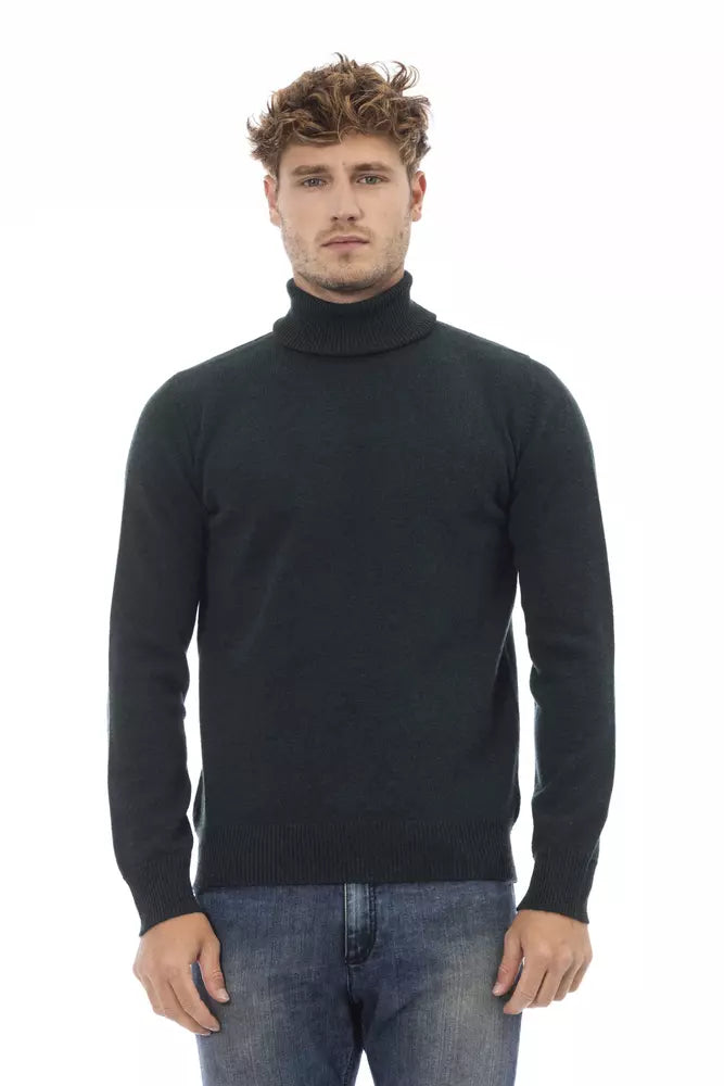 Green Wool Men Sweater