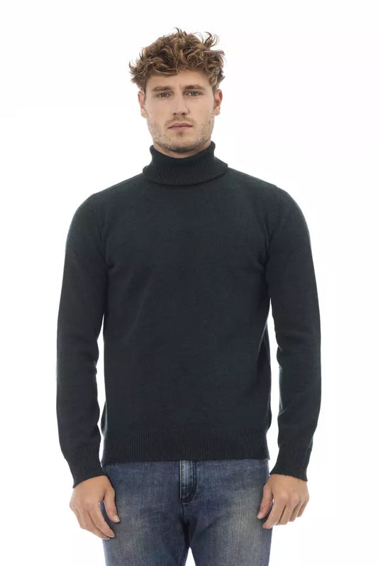 Green Wool Men Sweater