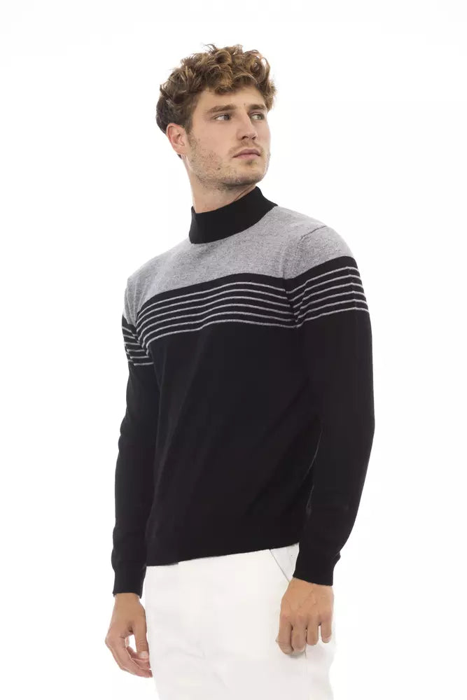 Black Wool Men Sweater