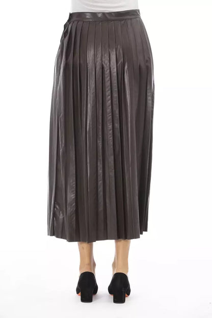 Brown Polyethylene Women Skirt