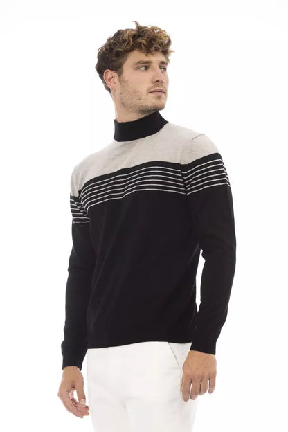 Black Wool Men Sweater