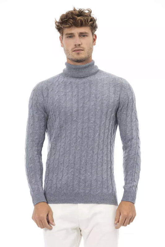 Light Blue Cashmere Men Sweater