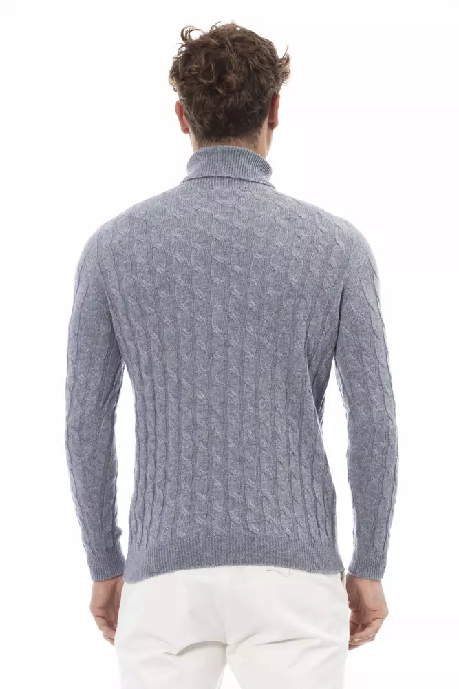 Light Blue Cashmere Men Sweater