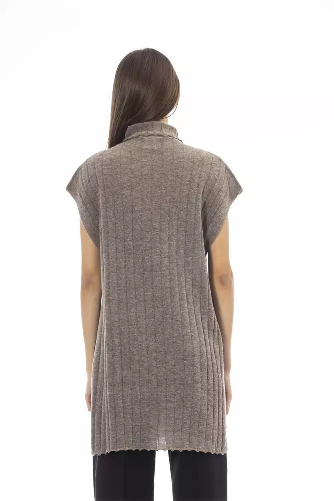 Brown Alpaca Women Sweater