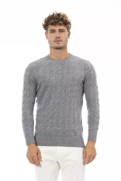 Gray Wool Men Sweater