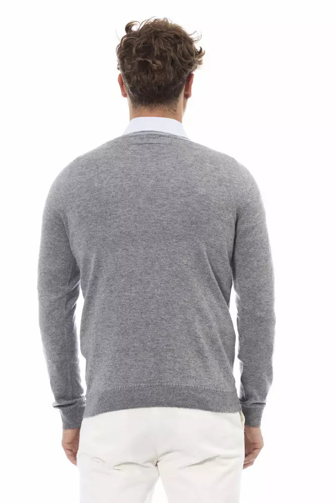 Gray Cashmere Men Sweater