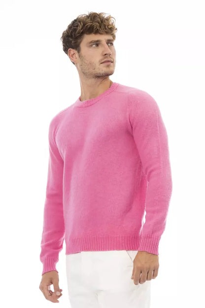 Elegante roze trui met ronde hals en lange mouwen