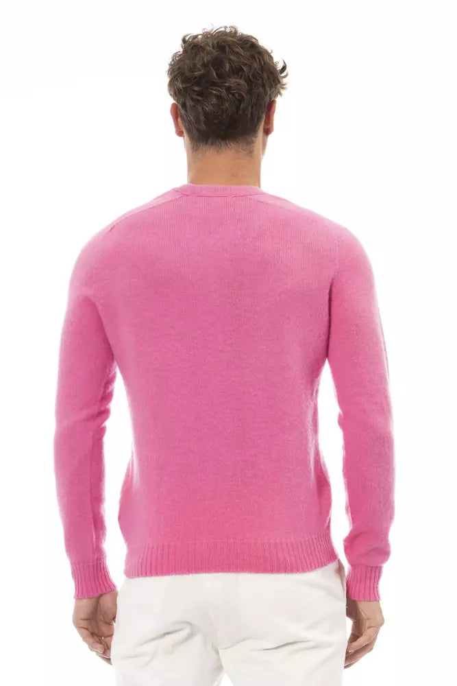 Elegante roze trui met ronde hals en lange mouwen