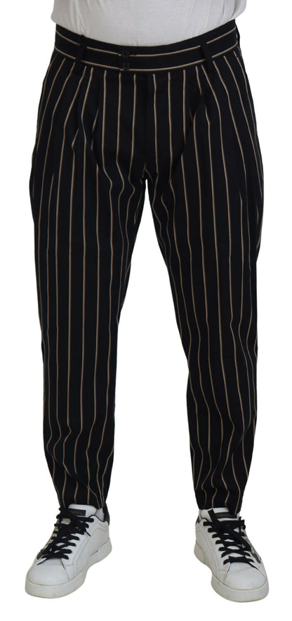 Elegante gestreepte chino-toelopende broek