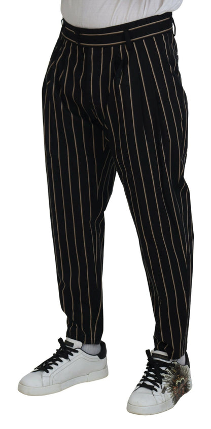 Elegante gestreepte chino-toelopende broek