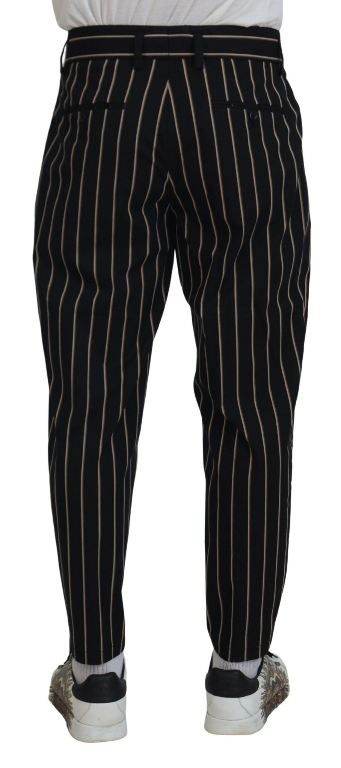 Elegante gestreepte chino-toelopende broek