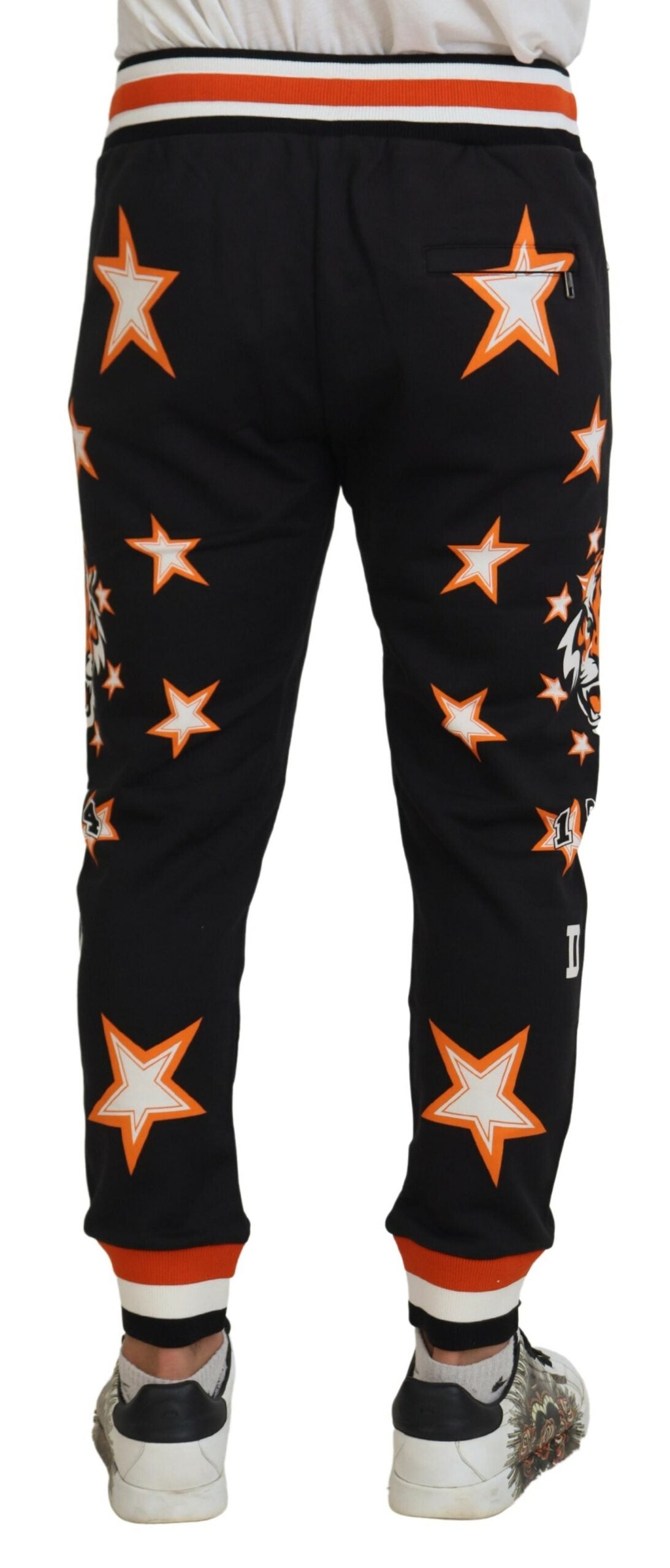 Elegante zwarte ster casual joggingbroek