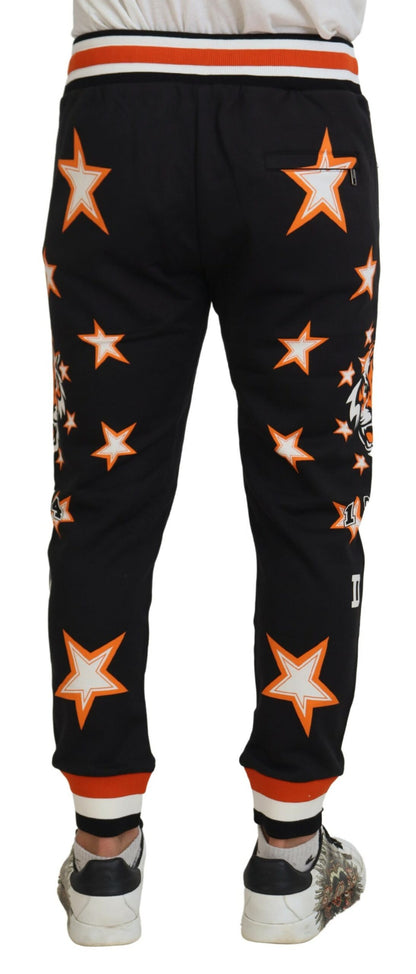 Elegante zwarte ster casual joggingbroek