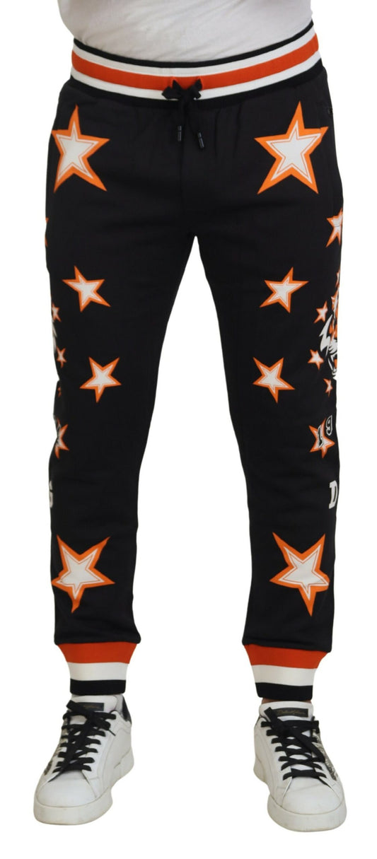 Elegante zwarte ster casual joggingbroek