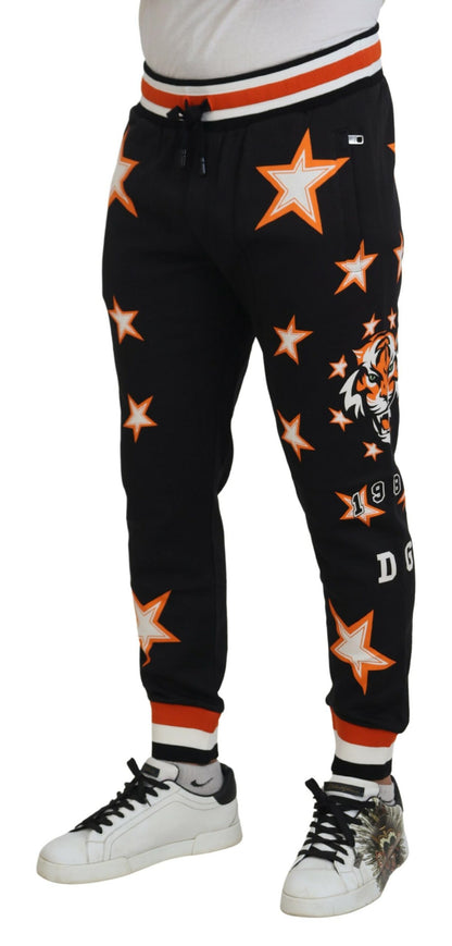 Elegante zwarte ster casual joggingbroek