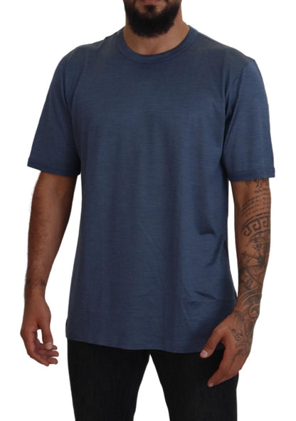 Silken Blue Crewneck Tee – A Touch of Elegance