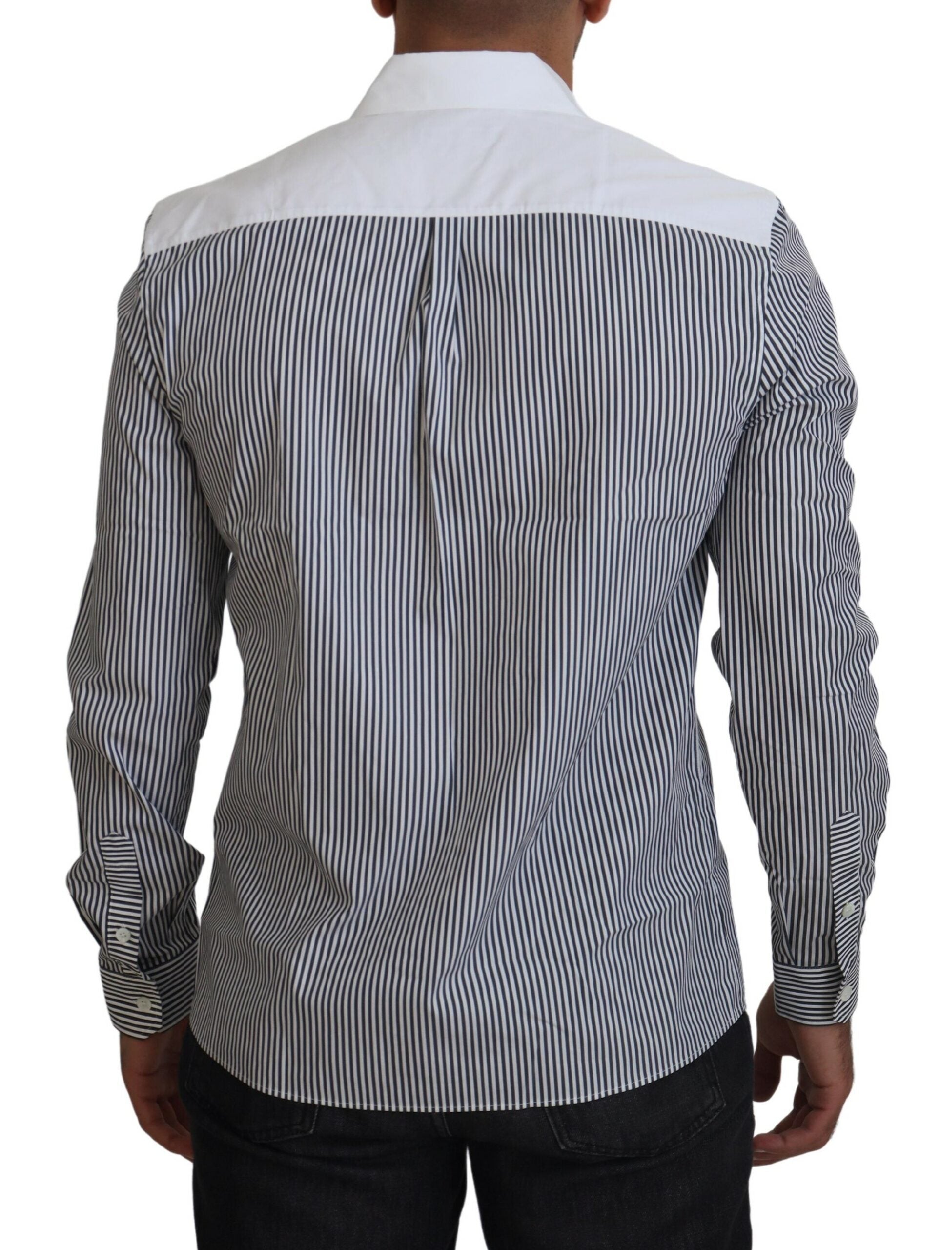 Camisa casual de rayas de corte slim con motivo de canal