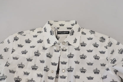 Camisa de vestir slim fit con estampado de coronas