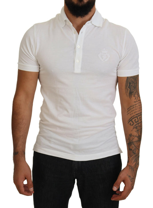 Elegante witte katoenmix polo