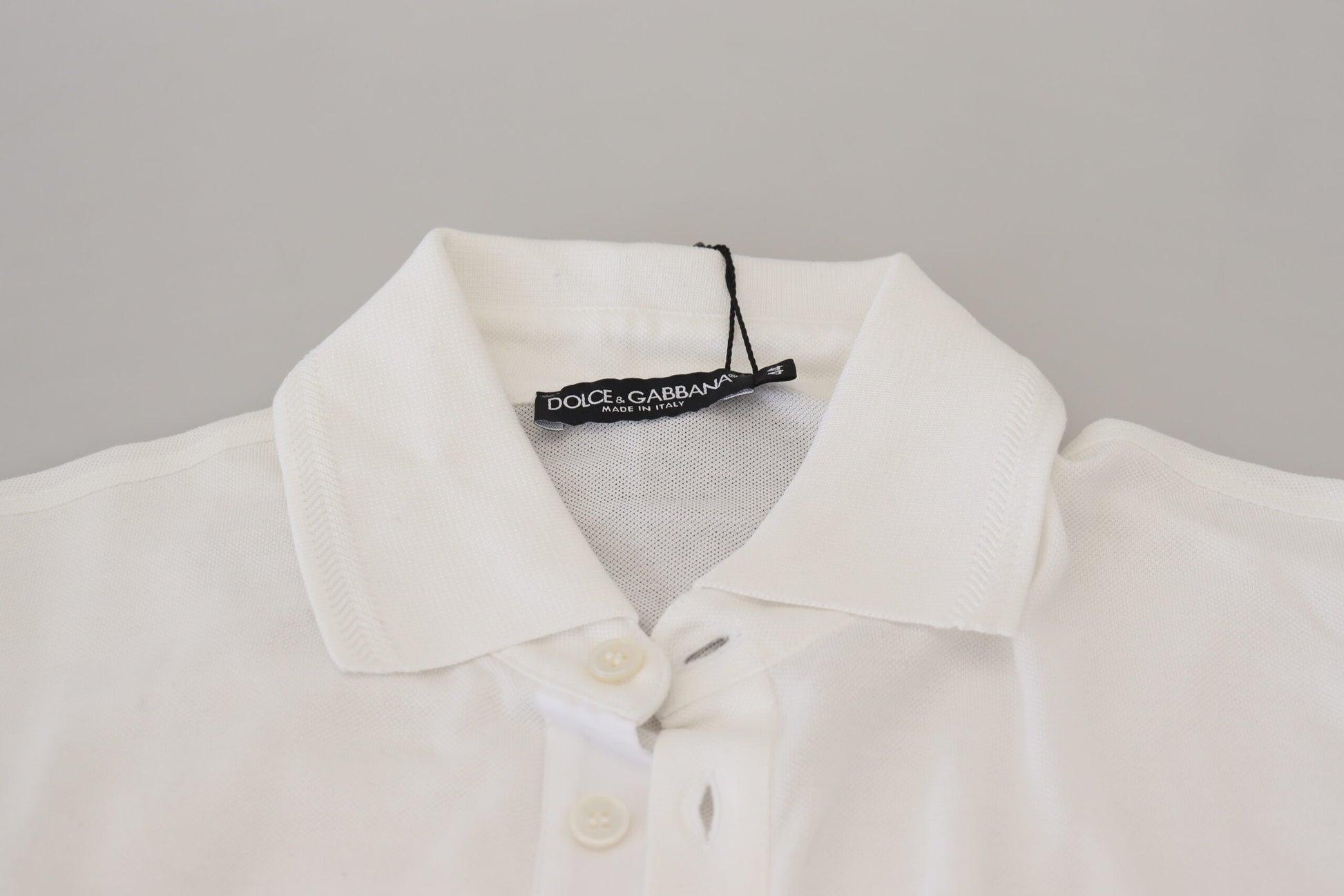 Polo elegante de mezcla de algodón blanco