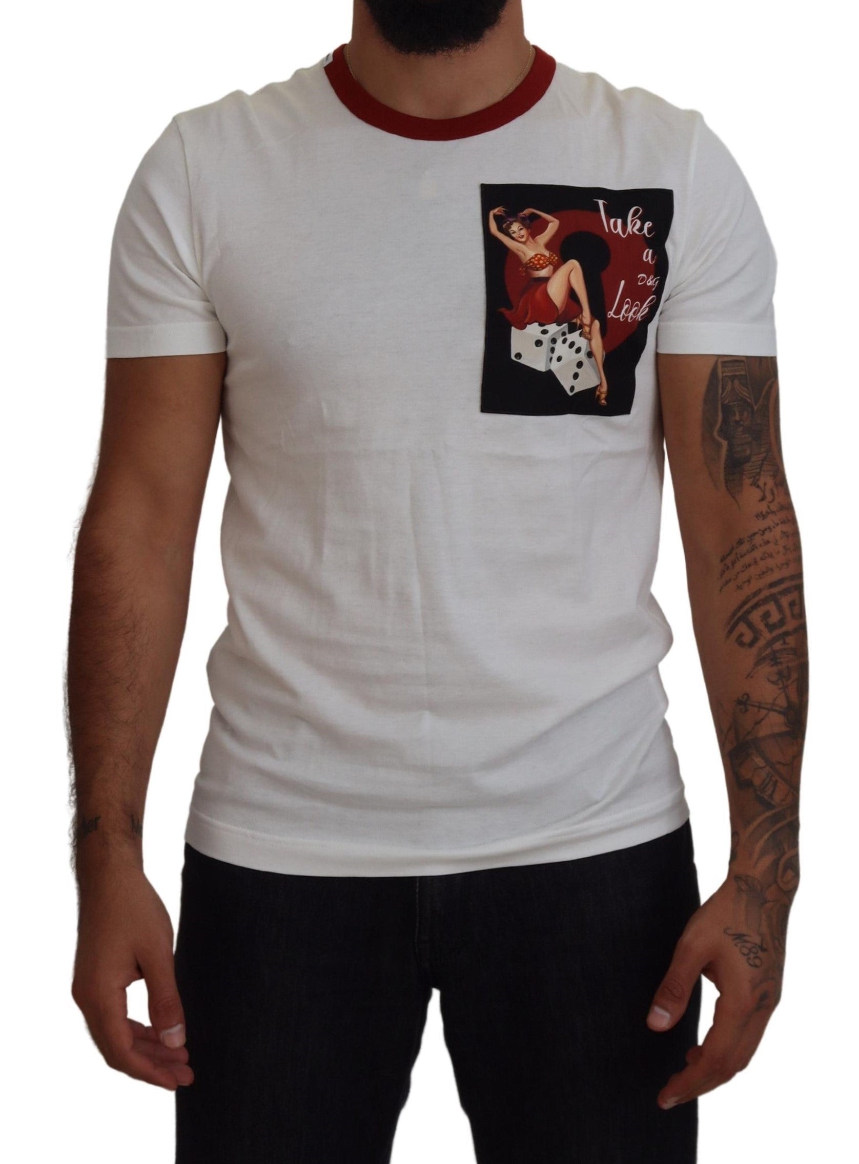 Elegant White Crewneck Cotton T-Shirt