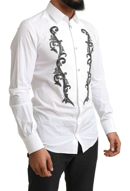 Camisa de esmoquin de corte slim de diseñador italiano