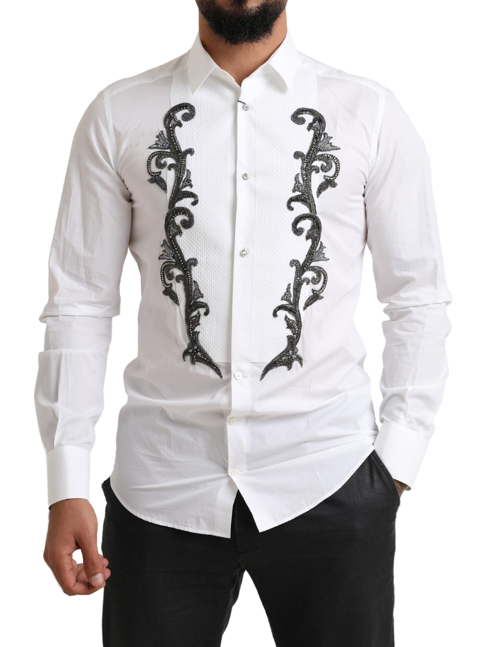 Camisa de esmoquin de corte slim de diseñador italiano