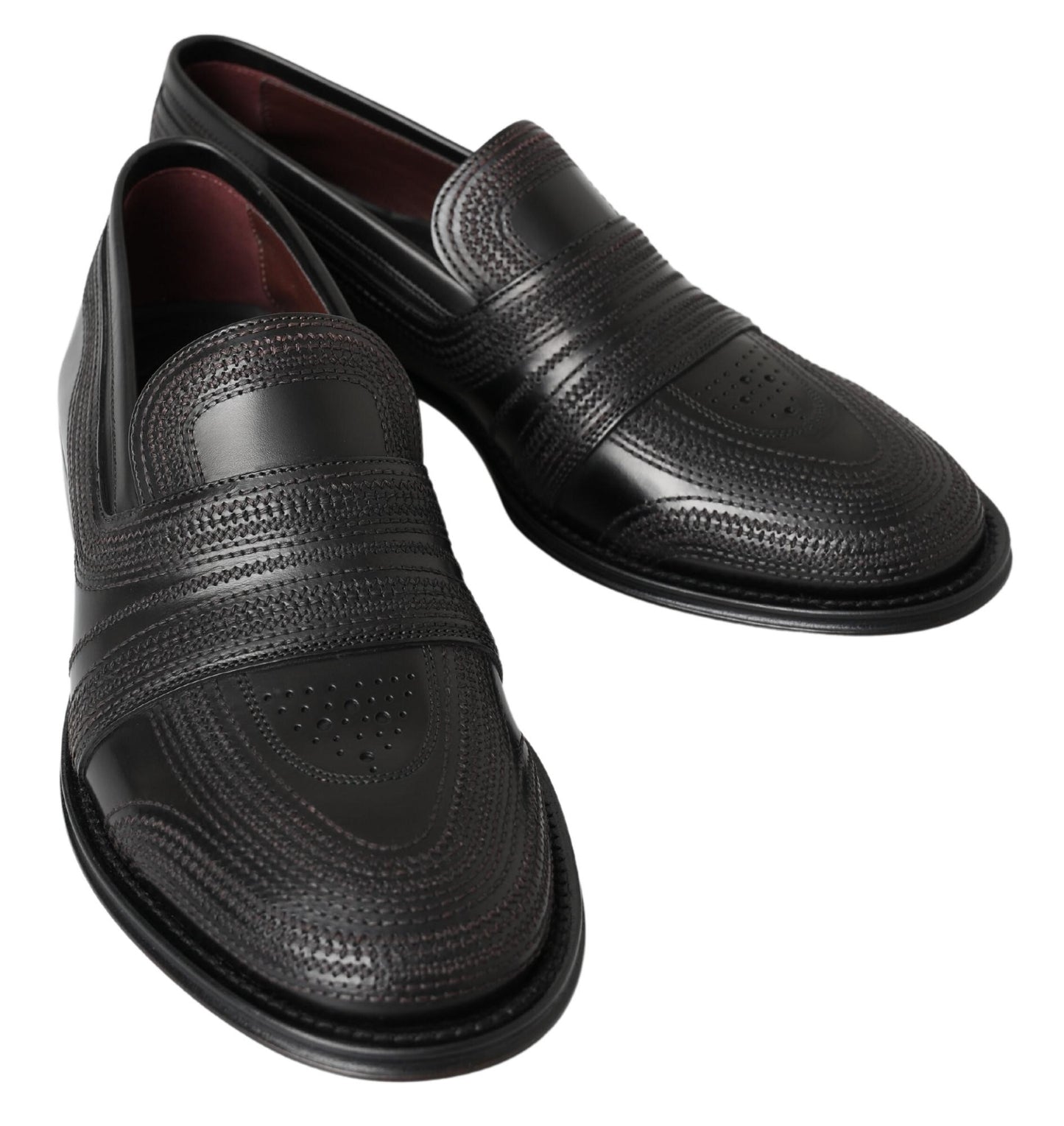 Elegante zwarte lederen pantoffelloafers