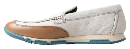 Elegante witte lederen pantoffelloafers