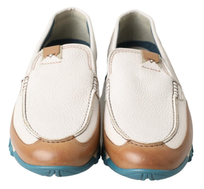 Elegante witte lederen pantoffelloafers