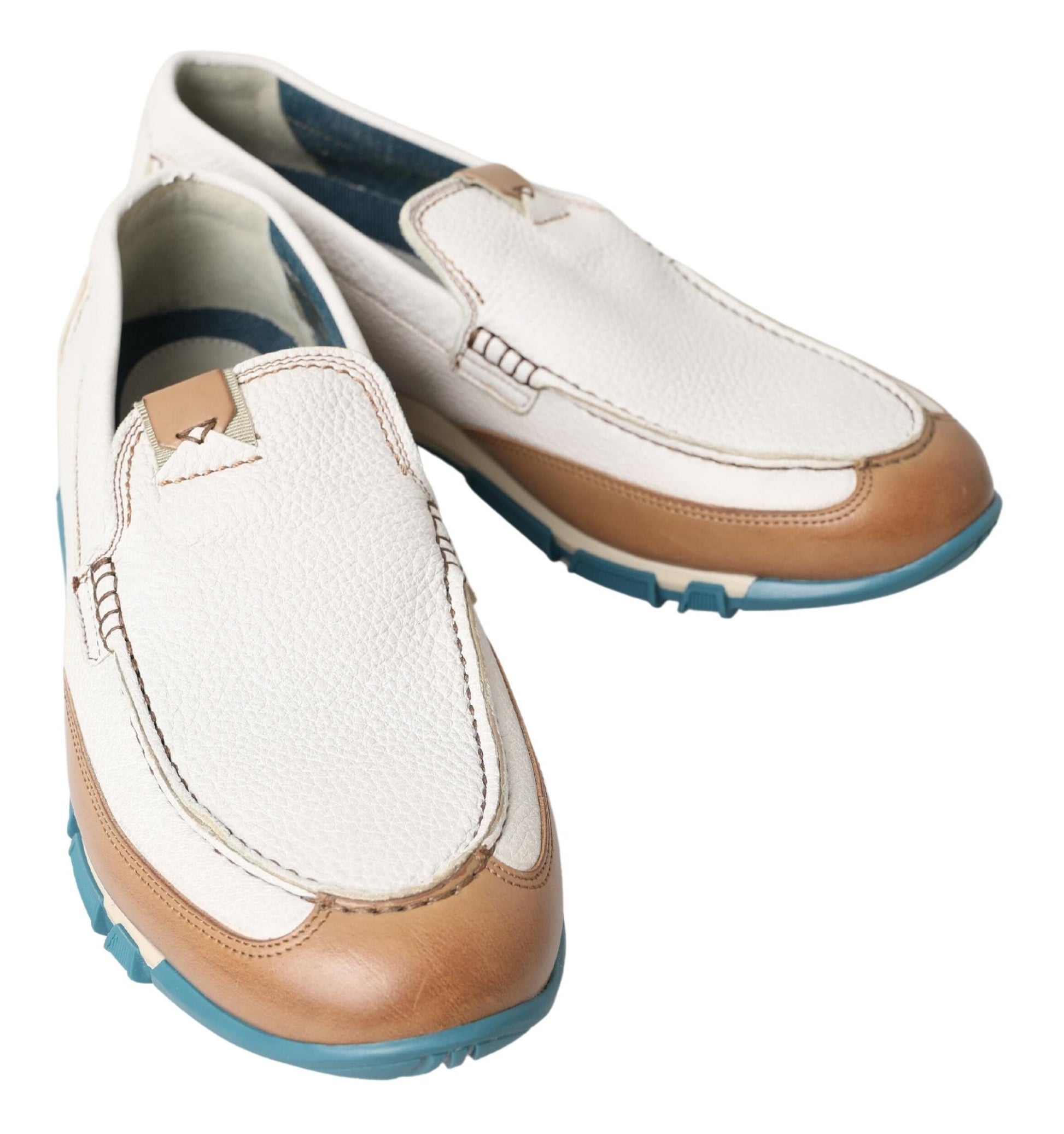 Elegante witte lederen pantoffelloafers