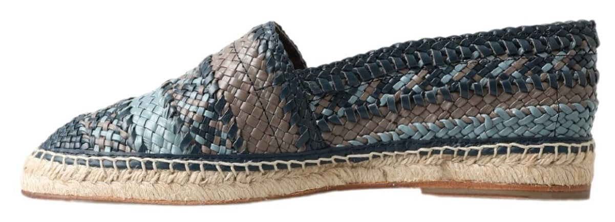 Blauw grijs lederen Buffalo Espadrille schoenen