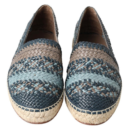 Blauw grijs lederen Buffalo Espadrille schoenen